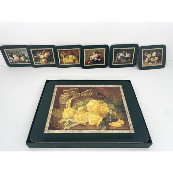 Vintage Jason Cork Backed 6 Placemats and 6 coasters in original box - Picture 4 of 9